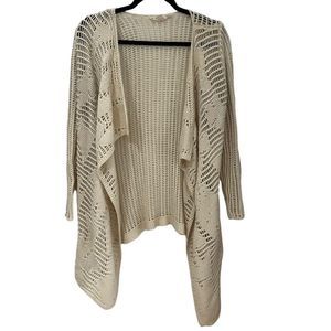 Elegant Cream Open-Knit Women's Sweater